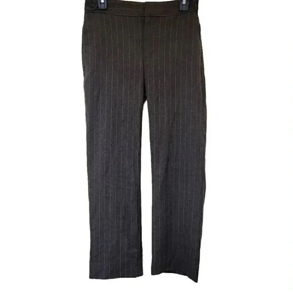 Banana Republic Women's Gray Poly/Rayon/Spandex Pinestripe Wide Leg Trousers - Picture 1 of 14